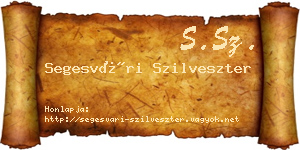 Segesvári Szilveszter névjegykártya